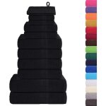 Ensemble de serviettes 12 pcs noir 360 g / m� 100% coton vidaxl