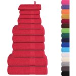 Ensemble de serviettes 12 pcs rouge 360 g / m� 100% coton vidaxl