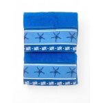 Ensemble de serviettes avec bordure toile de mer bleue en pur coton fabriqu en italie