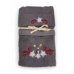 Ensemble de serviettes tyrolienne cerf et edelweiss gris - tyrol - terry 100 % coton - broderie made ... Ensemble de serviettes tyrolienne cerf et edelweiss gris - tyrol - terry 100 % coton - broderie made ...