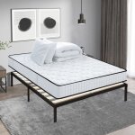 Ensemble sommier et matelas 140x200 cm, lit ensemble avec 2 oreillers et couette