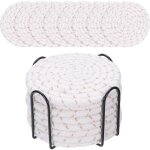 Ensemble de sous - verres ronds boh�mes en coton dor� pour table � manger, coussin isolant �pais, tapis ...