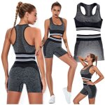 Ensemble de sport deux pi�ces (haut et short) pour fitness, yoga et salle de sport, tailles xs et s