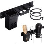 Ensemble de support de rangement pour s�che - cheveux et accessoires de salle de bain, support mural ...