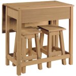 M&s - ensemble table et 2 tabourets en pin massif - sergo M&s - ensemble table et 2 tabourets en pin massif - sergo