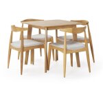 Ensemble table 80x80 cm et 4 chaises de salle  manger corzo chne