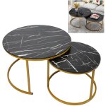 Ensemble de table basse ronde au look moderne, robuste et anti - dformation, table d'appoint empilable ...