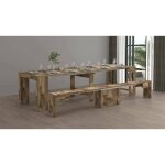 Ensemble table et chaises crispin, composition polyvalente, ensemble avec console et 1 banc extensible, ... Ensemble table et chaises crispin, composition polyvalente, ensemble avec console et 1 banc extensible, ...