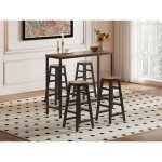 Ensemble table et chaises de cuisine �troites pour 4 personnes avec tabourets.