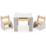 Goplus - ensemble table et chaises pour enfants 3pcs, avec plateau rabattable, dossier ergonomique, 4 ...