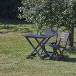 Imagin - ensemble table et chaises pliantes gris anthracite 80x72x70 cm