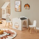 Ensemble de table de dessin et 2 chaises pour enfants romso blanc [en. casa]