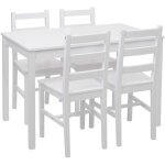 Dcoshop26 - ensemble de table avec deux chaises en bois massif blanc 110 cm design classique 040006731 ...