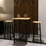 The living store ensemble de table  dner bois brun roux avec noir acier - ensemble de table et chaises ...