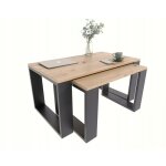 Ensemble de tables extensibles loft table basse westa artisan noir Ensemble de tables extensibles loft table basse westa artisan noir