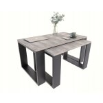 Ensemble de tables extensibles loft table basse westa, b�ton noir