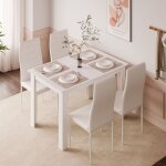 Ensemble table � manger avec 4 chaises, table salle � manger et chaises pour cuisine, salon, 120lx90px75h ...