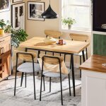 Sobuy ensemble de table � manger 5 pi�ces avec chaises confortables, ensemble table et chaises 4, table ...