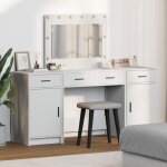 Table de toilette 3 pcs blanc 40 x 41 x 75 cm bois d'ingnierie vidaxl