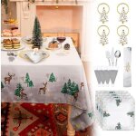 Ensemble de table de no�l 13 en 1 nappe serviettes alliances couverts housses