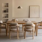 Sklum - ensemble table rectangulaire 180x90 cm en bois d'acacia kaela et 6 chaises de salle à manger ... Sklum - ensemble table rectangulaire 180x90 cm en bois d'acacia kaela et 6 chaises de salle à manger ...