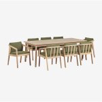 Sklum - ensemble table rectangulaire 220x100 cm et 8 chaises de salle à manger en bois d'acacia kaela ... Sklum - ensemble table rectangulaire 220x100 cm et 8 chaises de salle à manger en bois d'acacia kaela ...