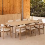 Ensemble table rectangulaire 240x100 cm en ciment chelsea et 8 chaises de jardin en bois d'acacia uleno ... Ensemble table rectangulaire 240x100 cm en ciment chelsea et 8 chaises de jardin en bois d'acacia uleno ...