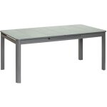 Ensemble table rectangulaire extensible et 10 chaises de jardin en aluminium gris milos anthracite - ... Ensemble table rectangulaire extensible et 10 chaises de jardin en aluminium gris milos anthracite - ...
