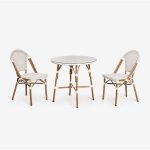 Sklum - ensemble table ronde brielle bistro (80 cm de diamètre) et deux chaises de jardin empilables ... Sklum - ensemble table ronde brielle bistro (80 cm de diamètre) et deux chaises de jardin empilables ...