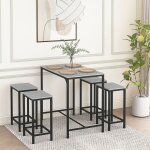 Eggree - ensemble table de salle  manger, table de bar et chaises de bar, table haute et 4 tabouret, ...
