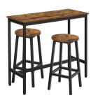 Ensemble de table et tabourets hauts table de cuisine avec 2 chaises de bar 100 x 40 x 90 cm pour salle ...