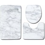 Ensemble tapis de bain et contour wc 3 set, motif de marbre ensemble salle de bain tapis contour wc couvre ...