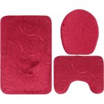 Ensemble de tapis de salle de bain en pierre gaufr�e, housse d'abattant de toilette, tapis lat�ral de ...
