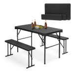 Ensemble de tente  bire pliable en plastique ensemble de table  manger 110 cm avec 2 bancs pour 4 ...