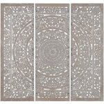 Ensemble de t�te de lit en bois coloris gris - longueur 180 x profondeur 3 x hauteur 180 cm