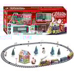 Ensemble de train de noël, locomotive à vapeur électrique, avec lumières, musique, rails à piles, cadeau ... Ensemble de train de noël, locomotive à vapeur électrique, avec lumières, musique, rails à piles, cadeau ...