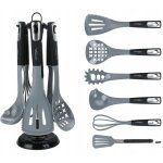 Ensemble d'ustensiles de cuisine 7 pices : cuillre, fouet, pinces, support