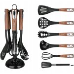 Ensemble d'ustensiles de cuisine 7 pices : cuillre, fouet, pinces, support