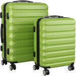 Ensemble de valises relaxdays, 2 pcs, 2 tailles, 4 roulettes, coque rigide, poign�e t�lescopique, serrure ...