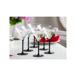 Ensemble de verres � martini et � cocktail onyx, 6 pi�ces.