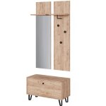 Ensemble vestiaire siri, ch�ne de force dor�, ensemble avec portemanteau mural et banc � chaussures, ...