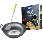 Clp - ensemble wok en acier au carbone plate