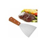 Acier inoxydable spatule de bifteck poigne en bois anti - adhsif grill spatule steak fries lame outil ...