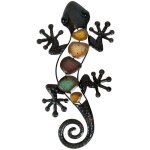 Dcoration murale gecko en mtal, sculpture suspendue d'art de jardin en lzard, dcoration extrieure ...