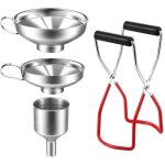 Entonnoir � confiture, paquet contient pince de bocal / 3 entonnoirs en acier inoxydable / filtre, entonnoir ...