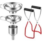Entonnoir � confiture, paquet contient pince de bocal / 3 entonnoirs en acier inoxydable / filtre, entonnoir ...