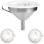 Entonnoir de cuisine en acier inoxydable de 5 pouces avec filtre  mailles 200 et filtre  mailles 400 ...