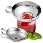 Entonnoir cuisine inox, inoxydable acier entonnoir large ouverture en m�tal avec poign�e pour transfert ...