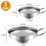 Entonnoir cuisine inox, inoxydable acier entonnoir large ouverture en m�tal avec poign�e pour transfert ...