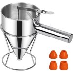 Entonnoir a piston inox, entonnoir cuisine 1, 2 litre multi - calibre piston patisserie avec support, ...